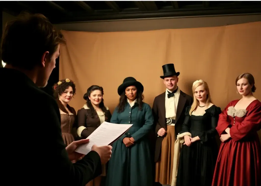 Performers gathered for a casting session